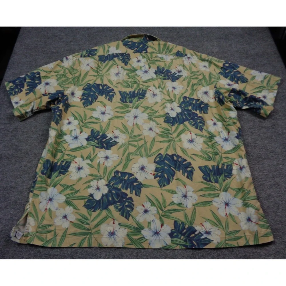 VTG Polo Ralph Lauren Loop Collar Shirt Men XL Blue Clayton Hawaiian Floral